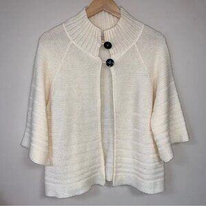 Chunky Knit Cream Cardigan, Size L, Bell Sleeves, with bracelet length